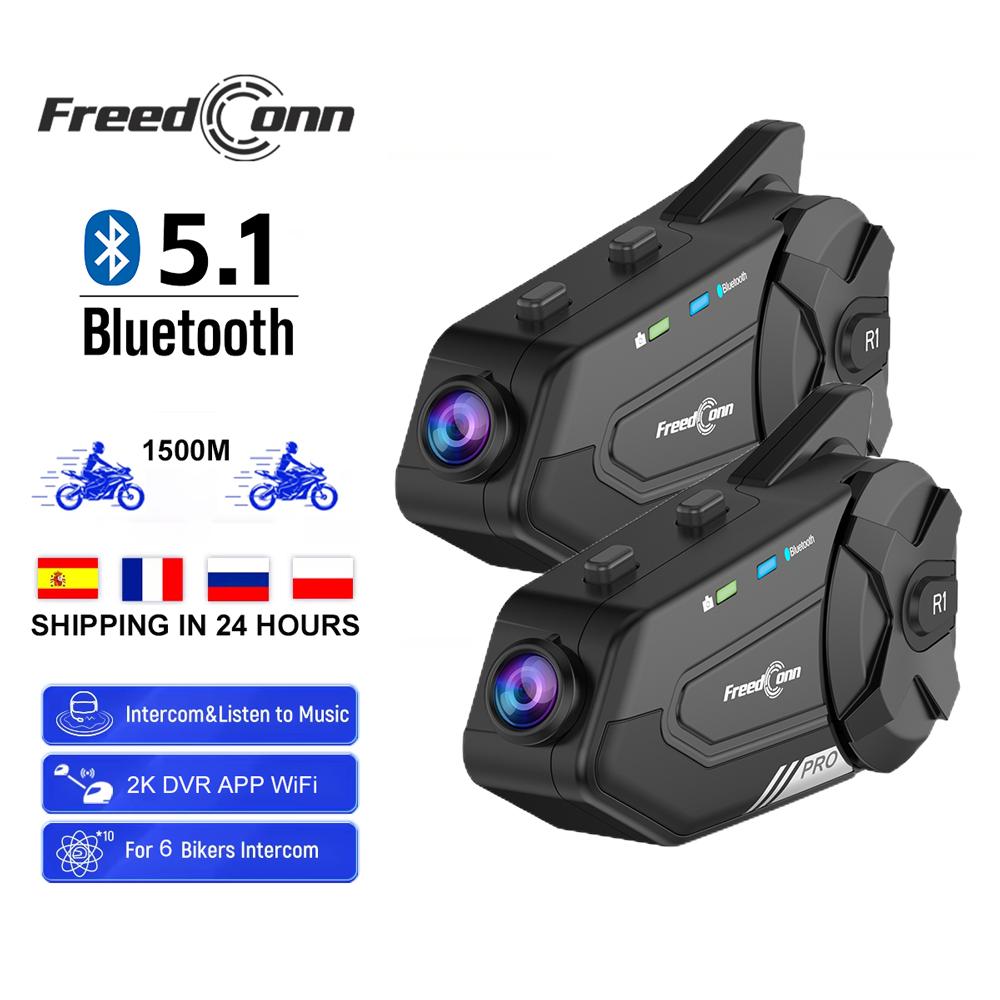 Full Face Motorcycle Helmet With Bluetooth - Freedconn Motorcycle Intercom Auto Dvr Helmet