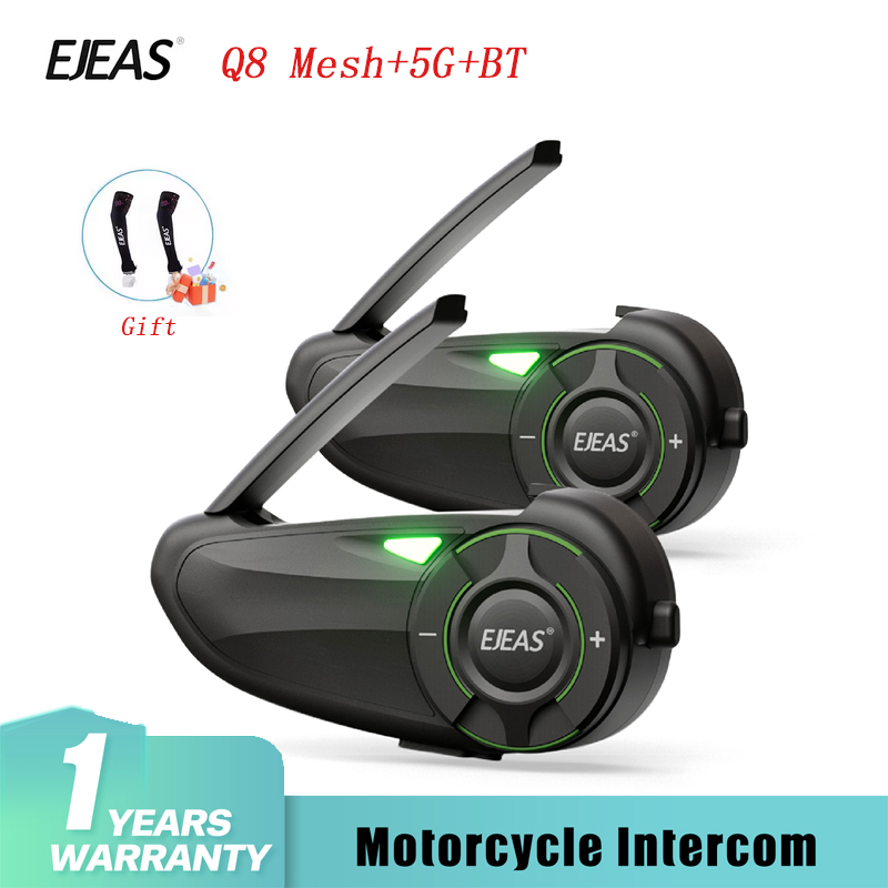 Universal Motorcycle Helmet Intercom Headset - 1/2Pcs EJEAS Q8 Motorcycle Mesh Group