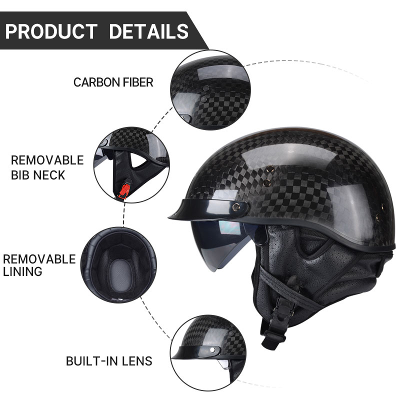 Light Weight 12K Gloss Black C - огляд і ціна Carbon Fiber Lightweight Motorcycle Helmet