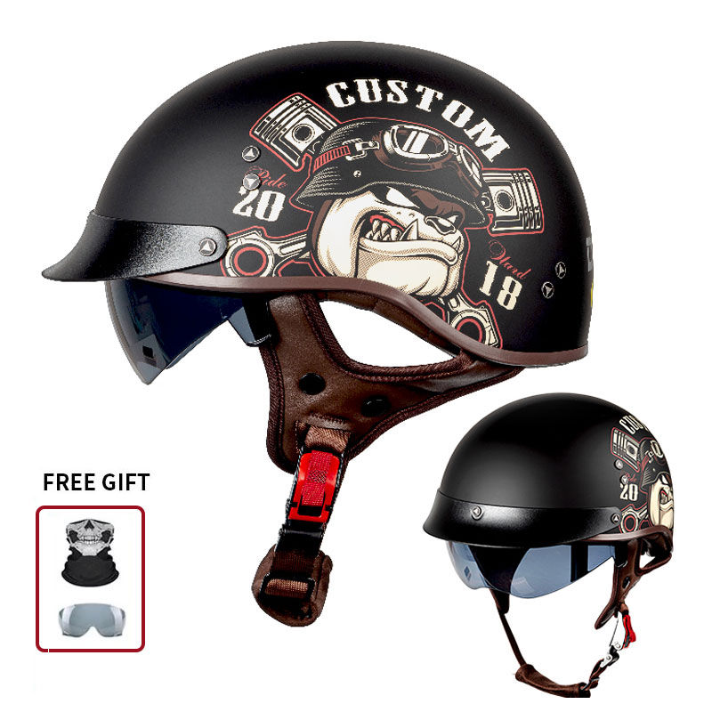 Vintage Half Open Face Motorcy - огляд і ціна Vintage Open Face Retro Helmet