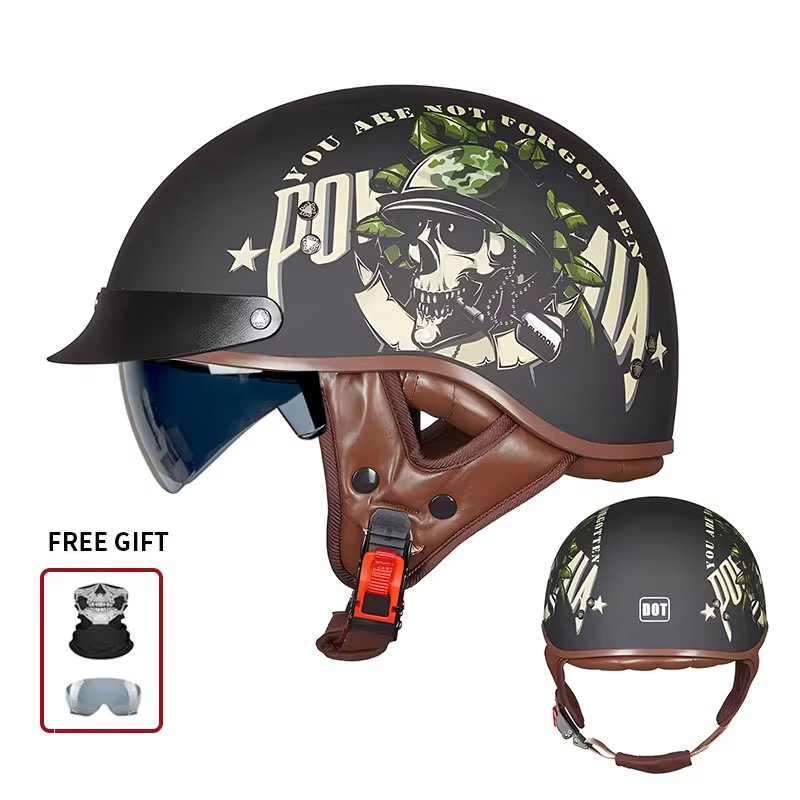 Vintage Half Open Face Motorcy - огляд і ціна Vintage Open Face Retro Helmet