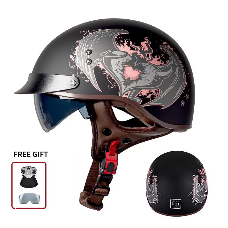 Vintage Half Open Face Motorcy - огляд і ціна Vintage Open Face Retro Helmet