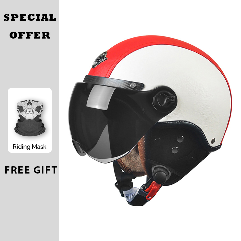 AD Retro Motorcycle Half Helme - огляд і ціна Vintage Open Face Retro Helmet