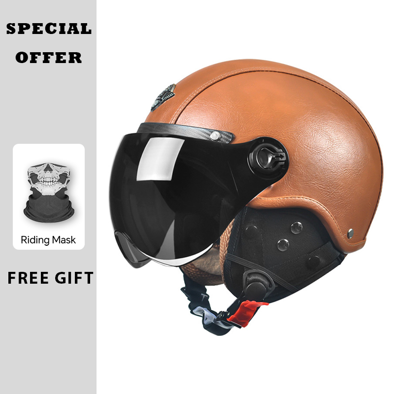 AD Retro Motorcycle Half Helme - огляд і ціна Vintage Open Face Retro Helmet