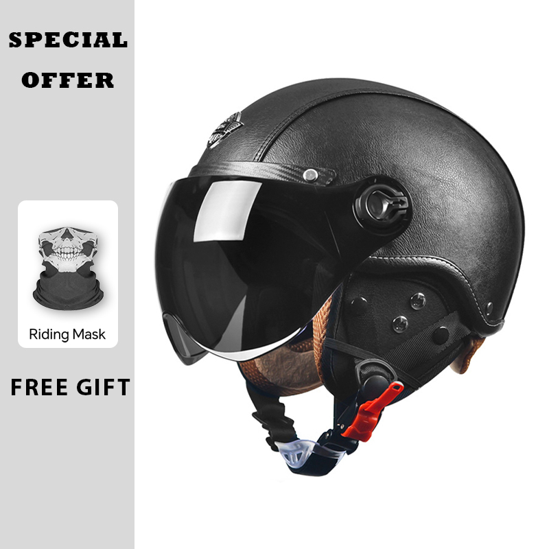 AD Retro Motorcycle Half Helme - огляд і ціна Vintage Open Face Retro Helmet