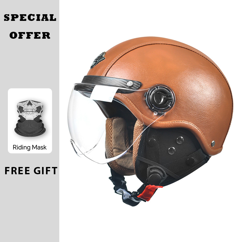 AD Retro Motorcycle Half Helme - огляд і ціна Vintage Open Face Retro Helmet