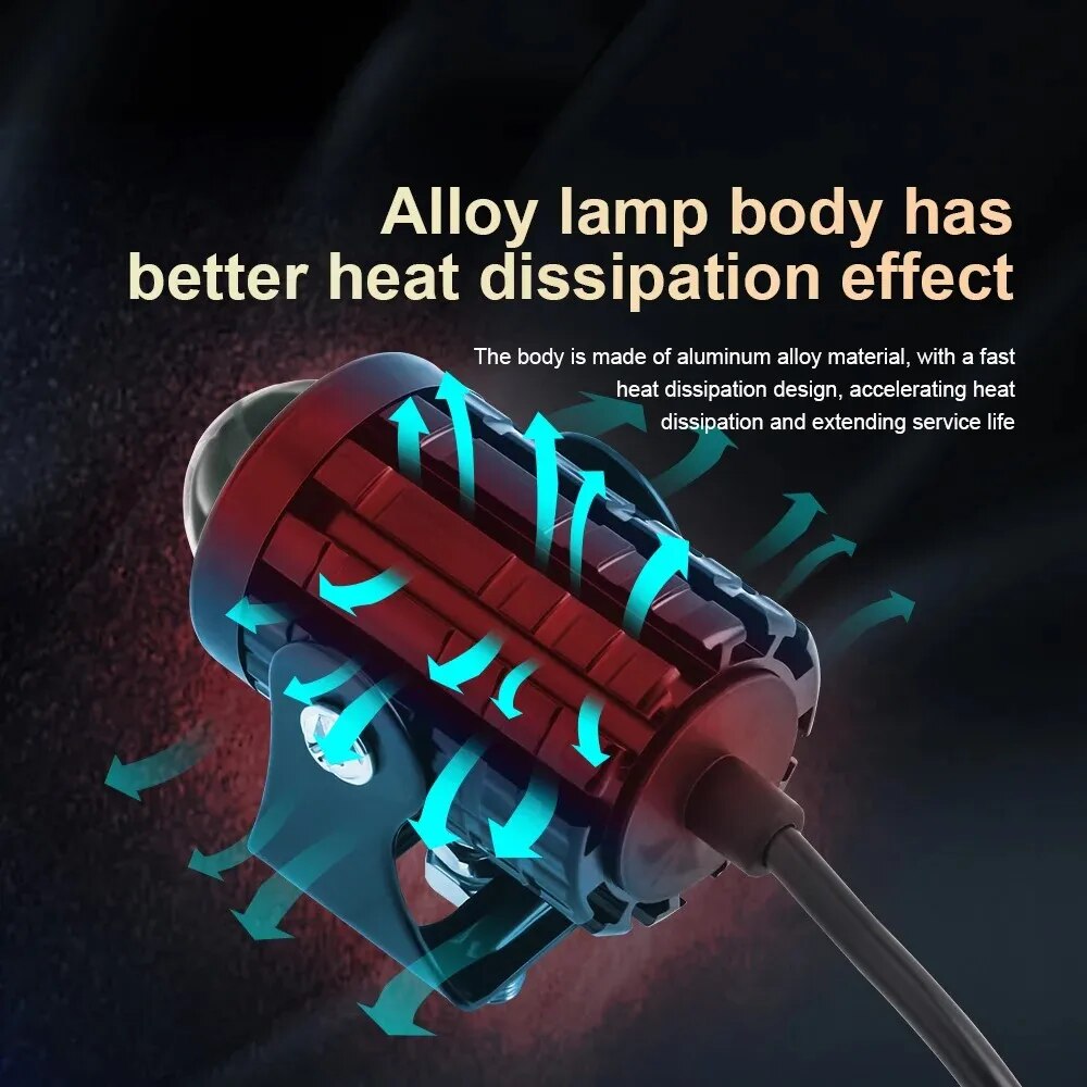 1/2PCS Universal Motorcycle LE - огляд і ціна Universal Motorcycle Led Headlight Projector