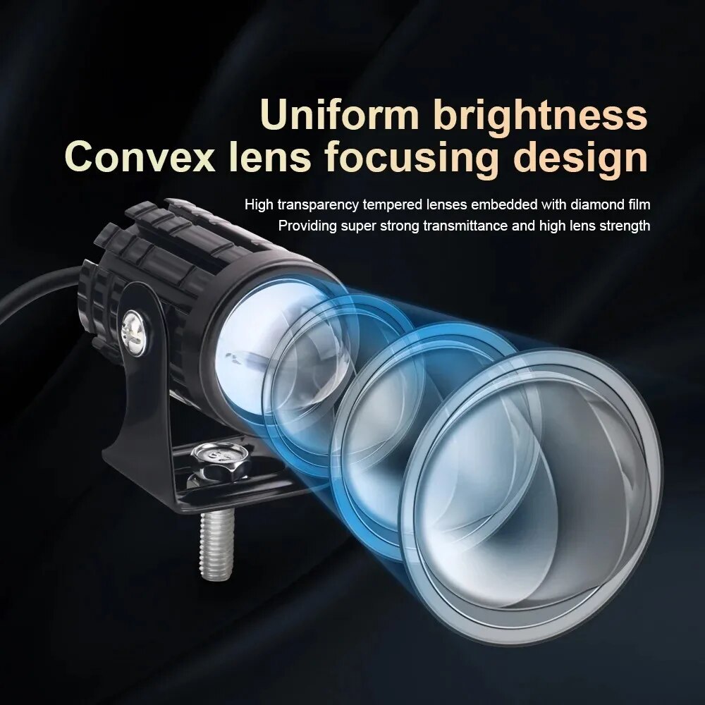1/2PCS Universal Motorcycle LE - огляд і ціна Universal Motorcycle Led Headlight Projector