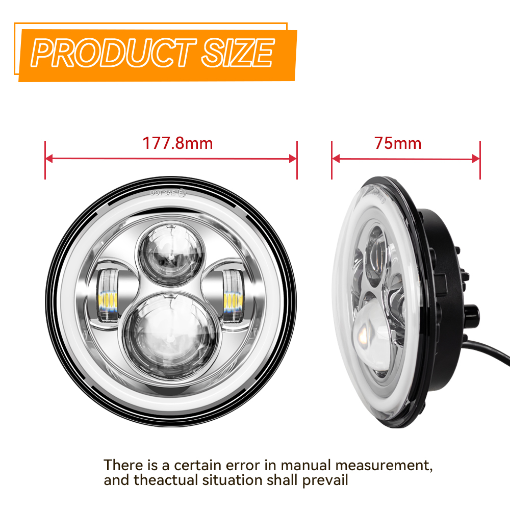 Universal 7' Round Head Light  - огляд і ціна Universal Motorcycle Led Headlight Projector