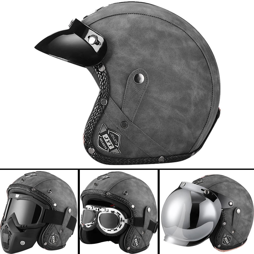 DOT 3/4 Open Face Motorcycle R - огляд і ціна Vintage Open Face Retro Helmet
