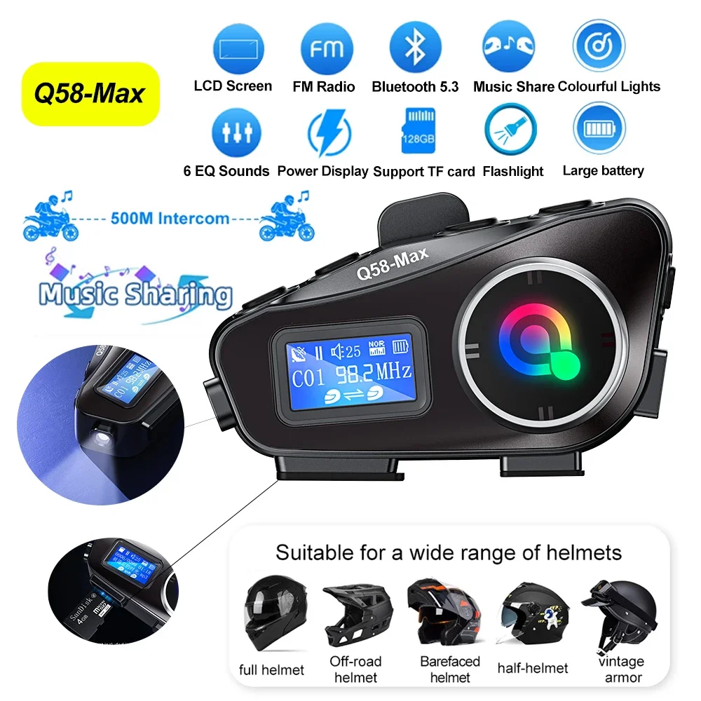 Large Screen Display Helmet In - огляд і ціна Full Face Motorcycle Helmet With Bluetooth