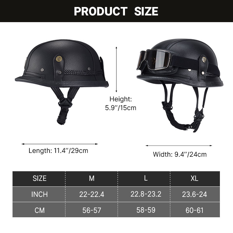 German Half Vintage Helmet Cla - огляд і ціна Vintage Open Face Retro Helmet
