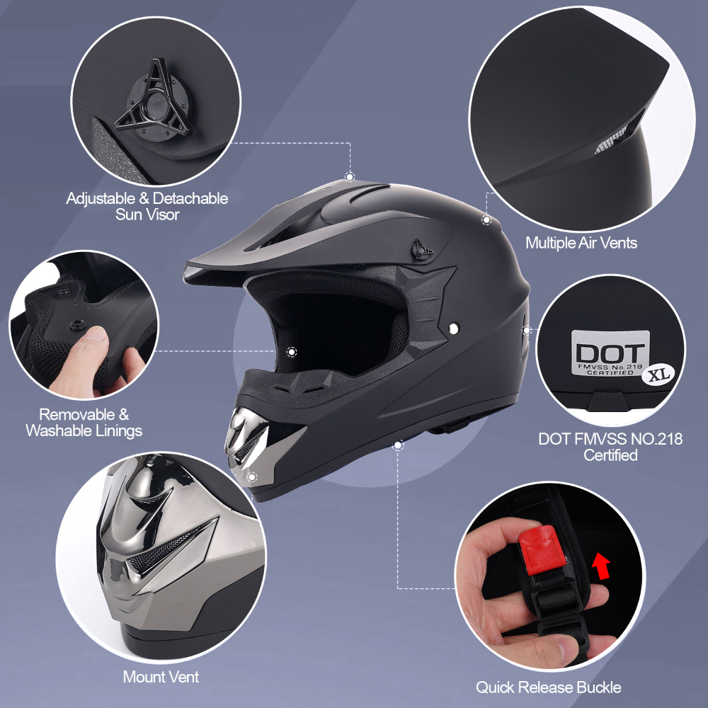 Off‑Road Motorcycle Helmet Fou - огляд і ціна Off Road Motocross Helmet Goggles Set