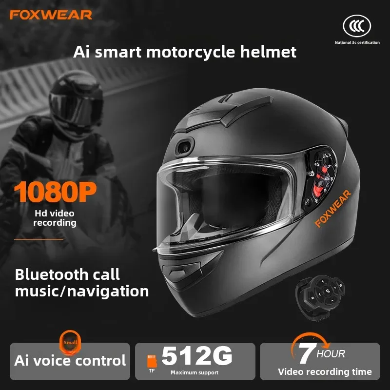 AI Intelligence Motorcycle Hel - огляд і ціна Full Face Motorcycle Helmet With Bluetooth