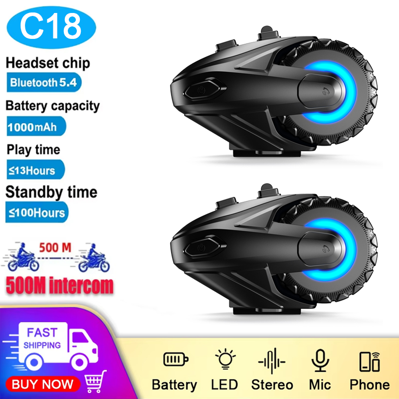 1/2Pcs Motorcycle Bluetooth 5. - огляд і ціна Universal Motorcycle Helmet Intercom Headset