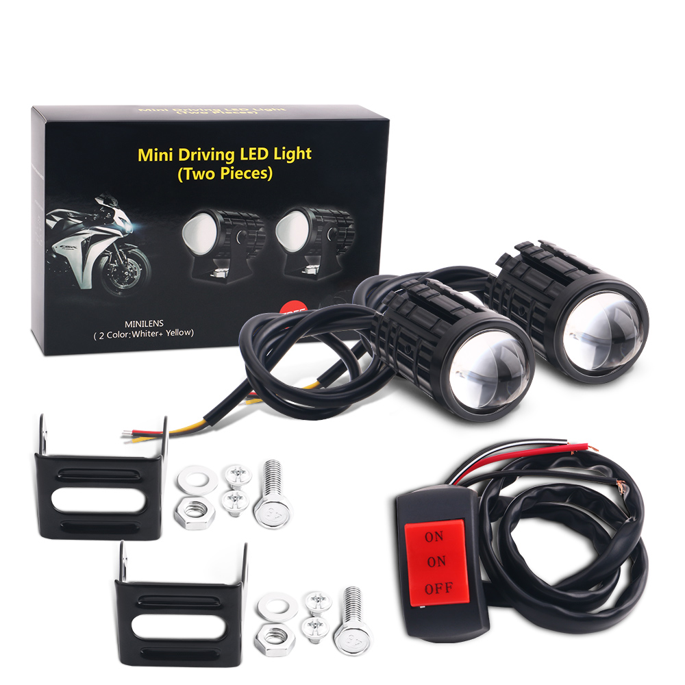 2PCS Universal Motorcycle LED  - огляд і ціна Universal Motorcycle Led Headlight Projector