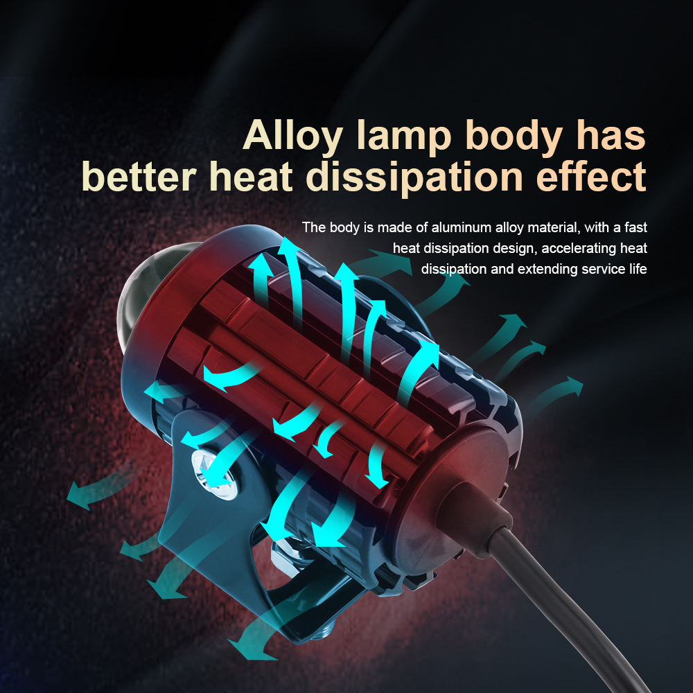 2PCS Universal Motorcycle LED  - огляд і ціна Universal Motorcycle Led Headlight Projector