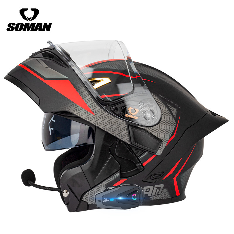 SOMAN Flip Up Motorcycle Helme - огляд і ціна Dual Visor Motorcycle Racing Helmet