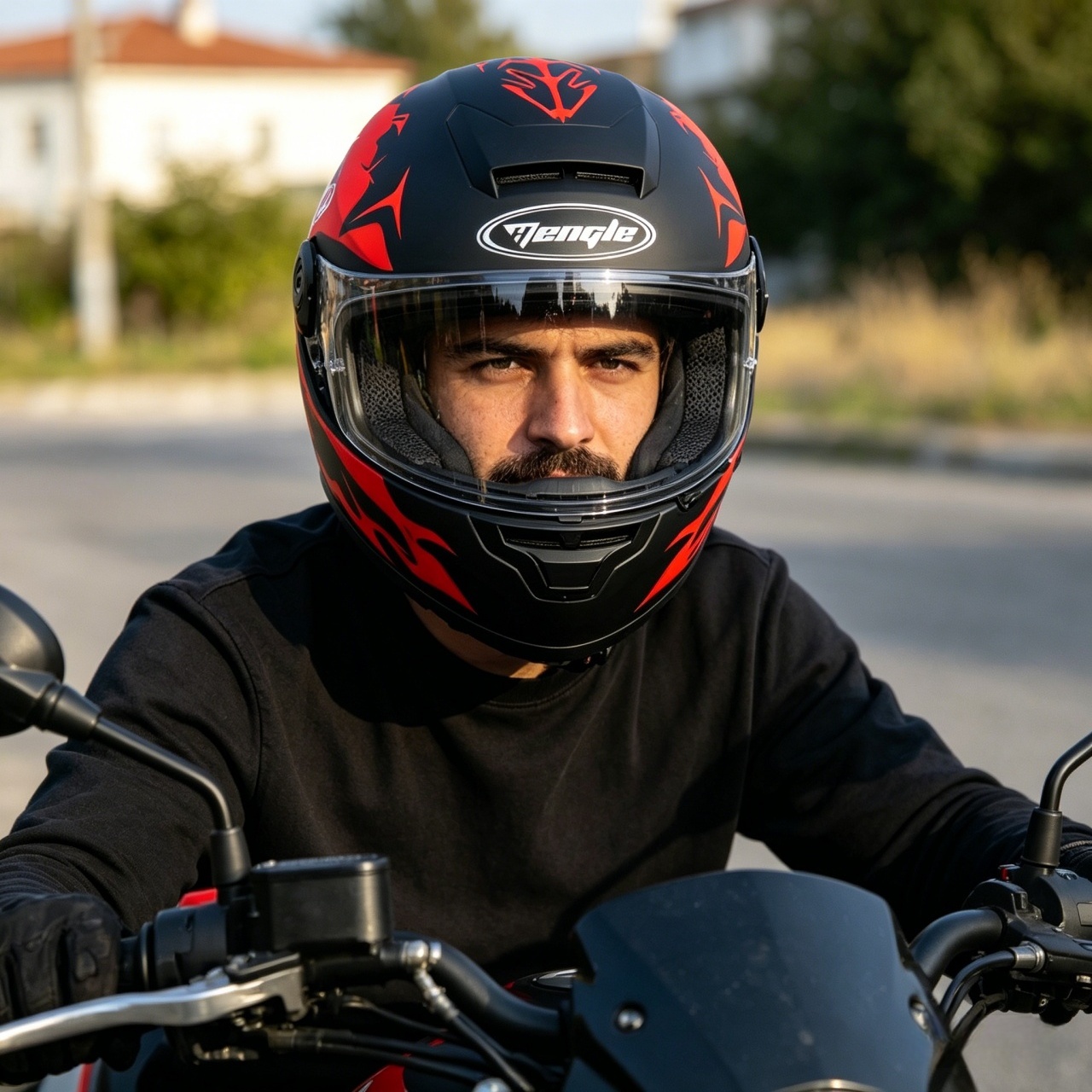 Men's Full Face Motorcycle Hel - огляд і ціна Dual Visor Motorcycle Racing Helmet