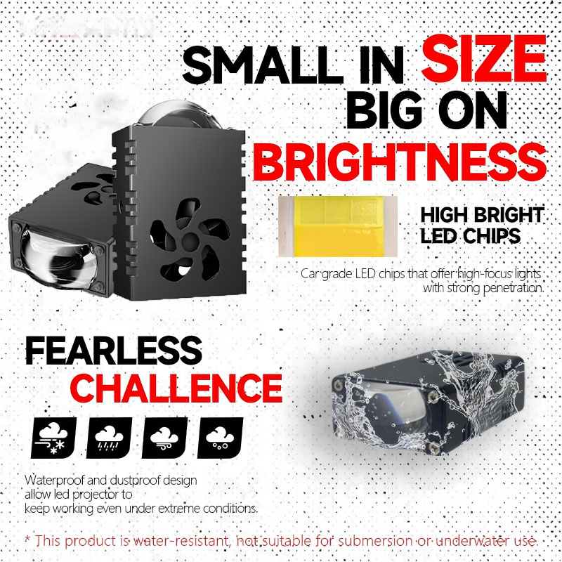 1PCS/2PCS Mini LED Driving Lig - огляд і ціна Universal Motorcycle Led Headlight Projector