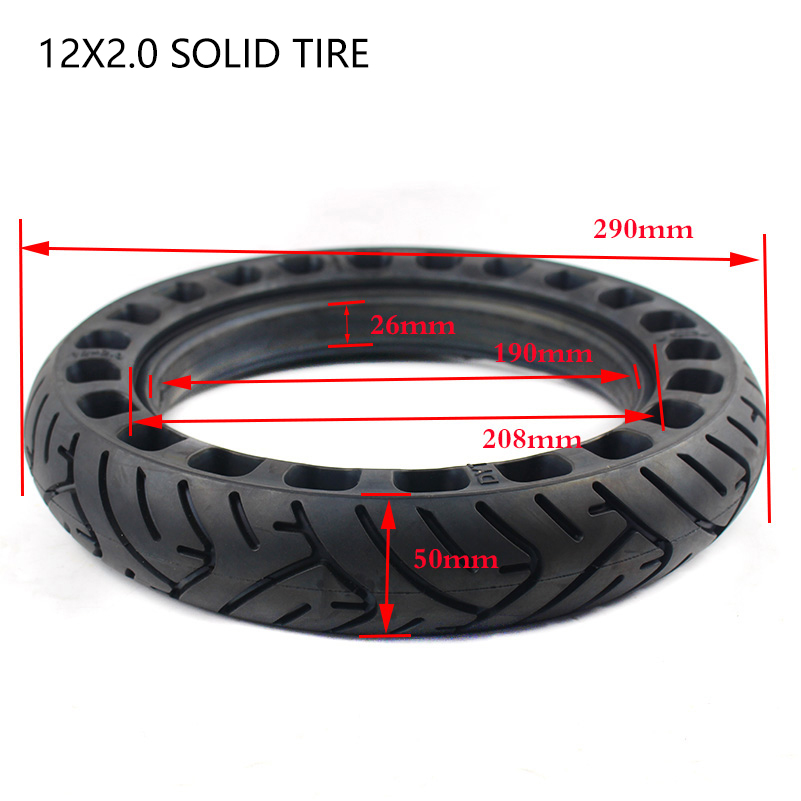 12 Inch Solid Tyre 12x2.0 12x2 - огляд і ціна Scooter Parts