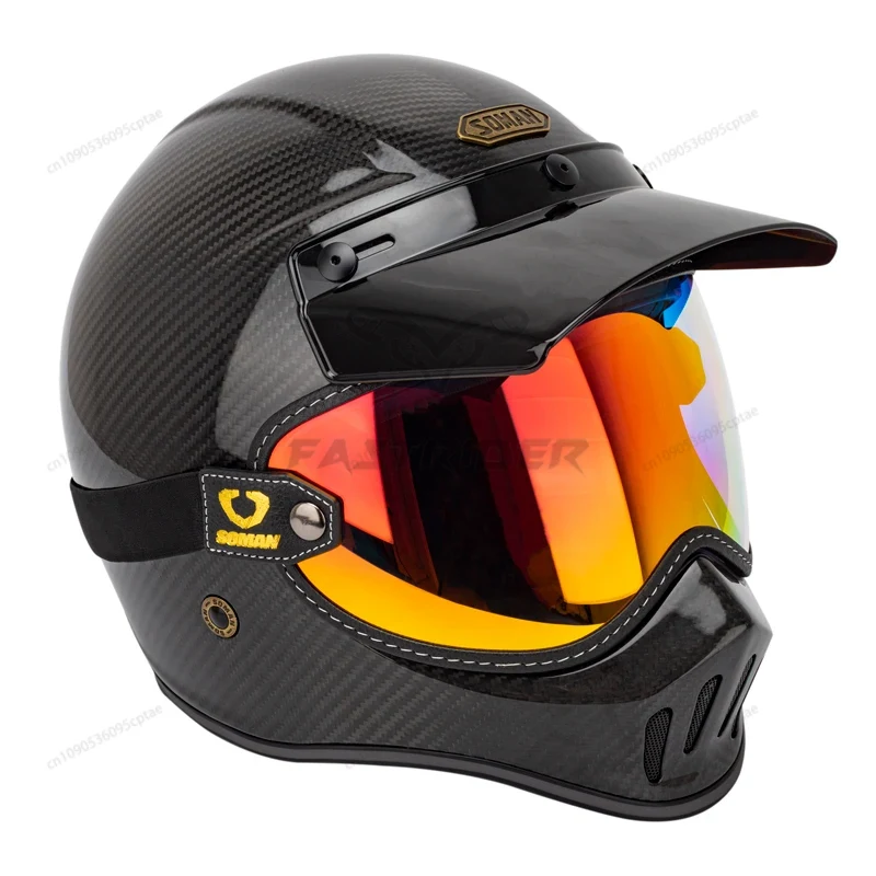 SOMAN Vintage Motorcycle Goggl - огляд і ціна Vintage Open Face Retro Helmet