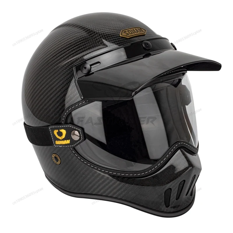 SOMAN Vintage Motorcycle Goggl - огляд і ціна Vintage Open Face Retro Helmet