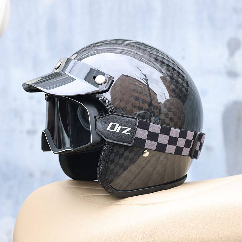 2026 Carbon Fiber Vintage Helm - огляд і ціна Carbon Fiber Lightweight Motorcycle Helmet