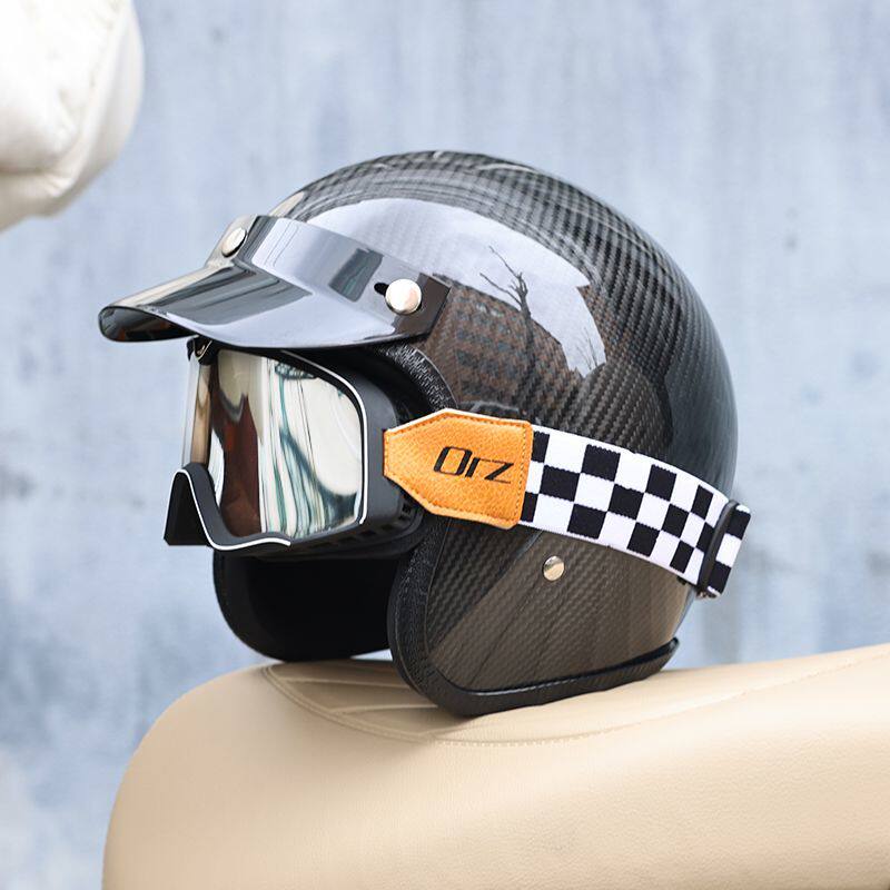 2026 Carbon Fiber Vintage Helm - огляд і ціна Carbon Fiber Lightweight Motorcycle Helmet