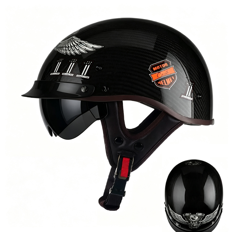 Carbon Fiber Motorcycle Half H - огляд і ціна Carbon Fiber Lightweight Motorcycle Helmet