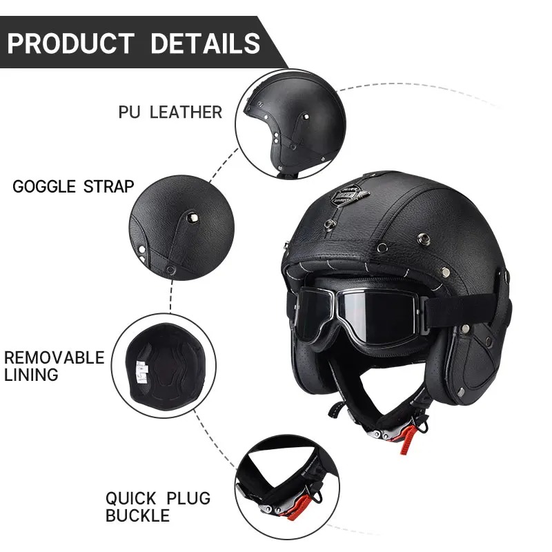KAESE Classic Gray Cafe Retro  - огляд і ціна Vintage Open Face Retro Helmet